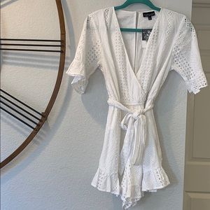 White Topshop romper; new!